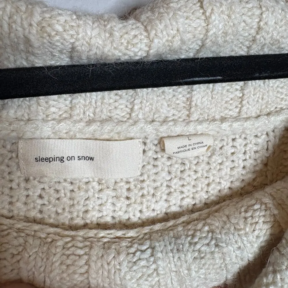 Anthropologie Sleeping on Snow Off-Shoulder Cream Sweater - Image 5