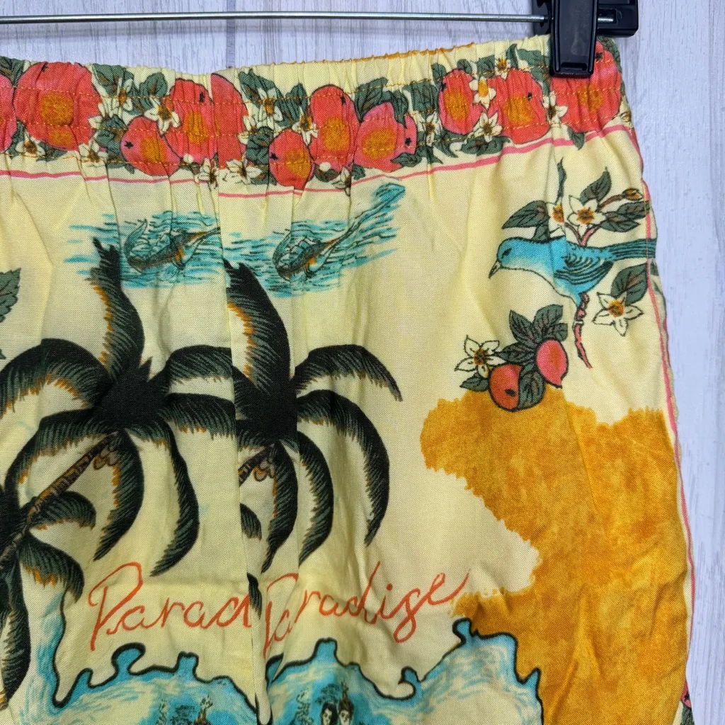 NWT Urban Outfitters Ally Printed High Waisted Shorts Tropical Paradise Medium - Image 5