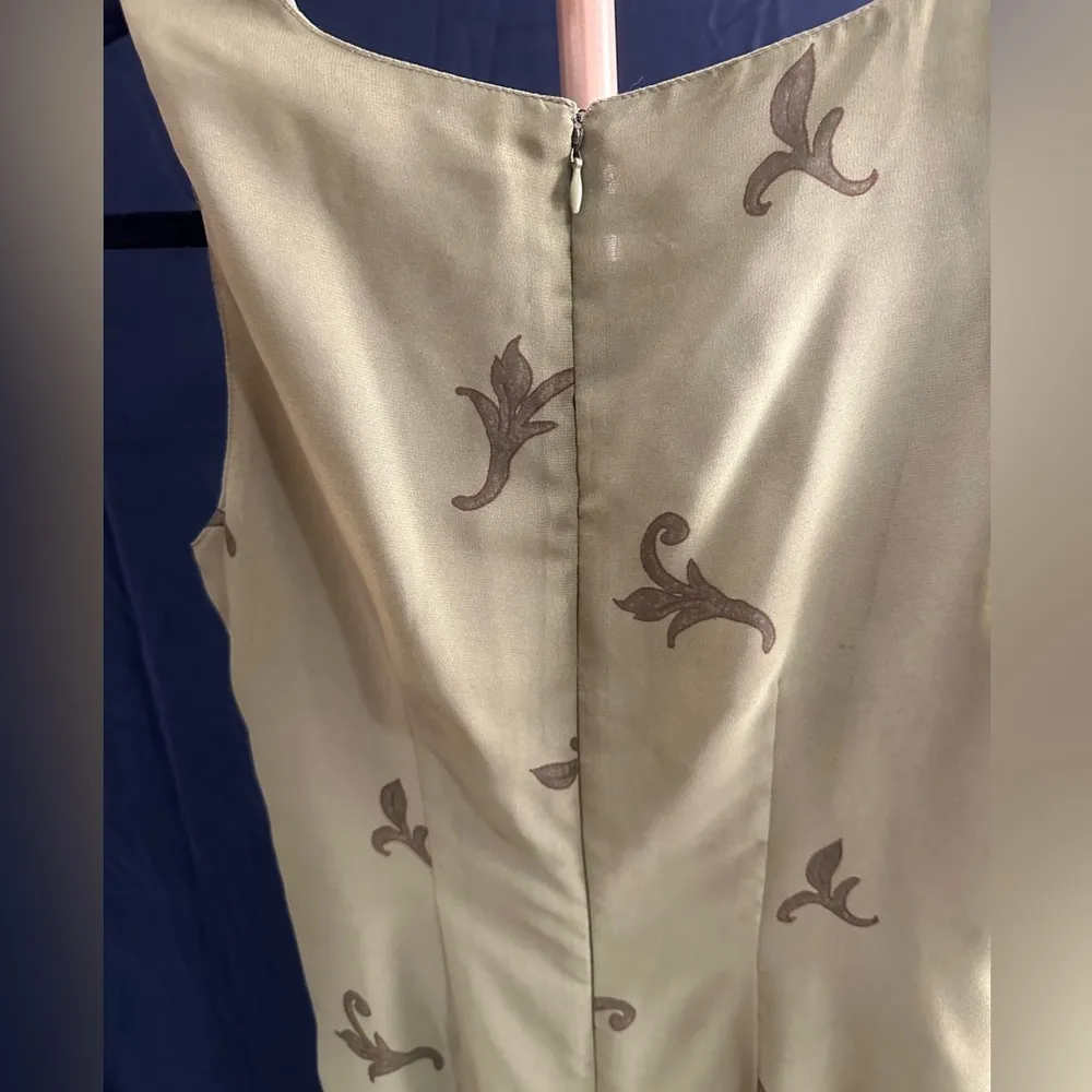 Petite Sophisticated Vintage Dress Made in Italy 8 Olive Green A-Line Lined - Image 5