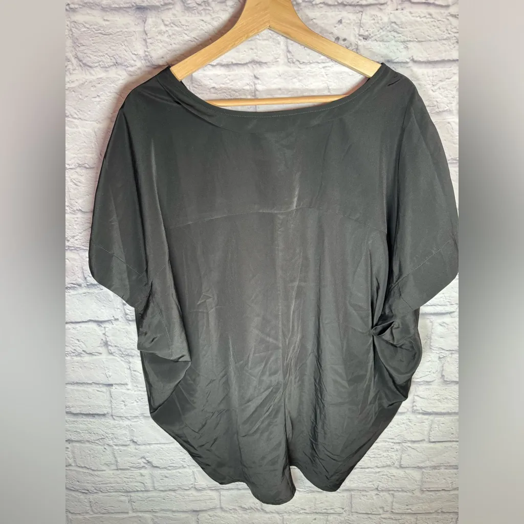 HATCH‎ ONE SIZE PULL OVER short SLEEVE vneck top maternity solid black - Image 5