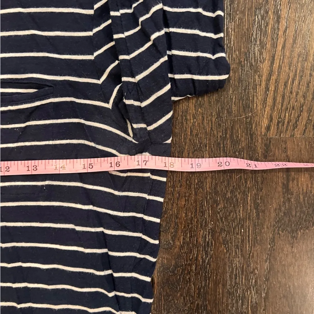 Banana Republic Navy and White Fitted Long Sleeve Tee - Image 8