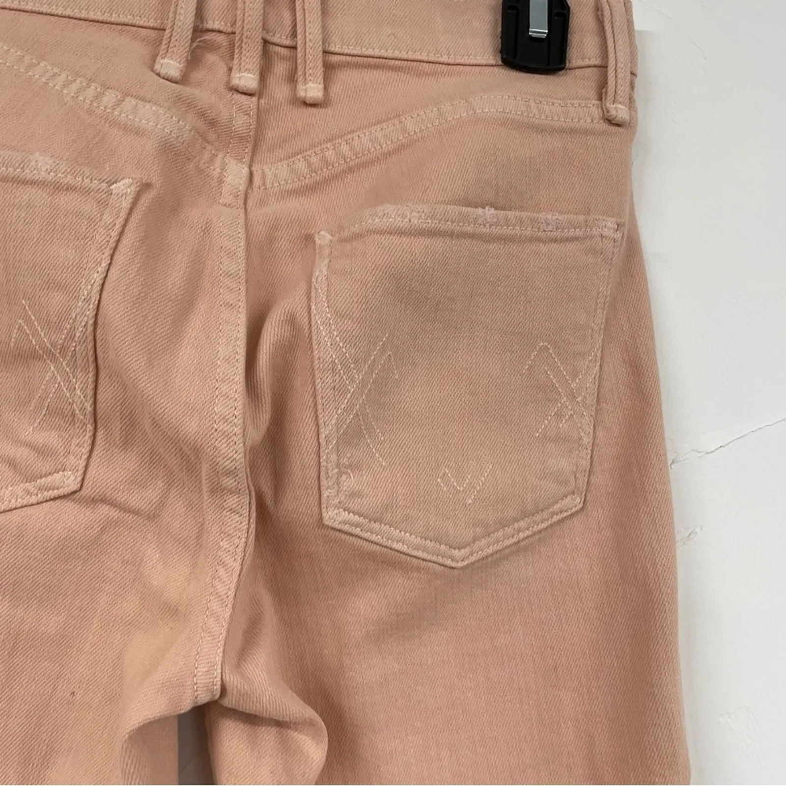 McGuire Denim Pink Valletta Straight Leg Raw Hem Jeans Womens 24 Button Fly - Image 6