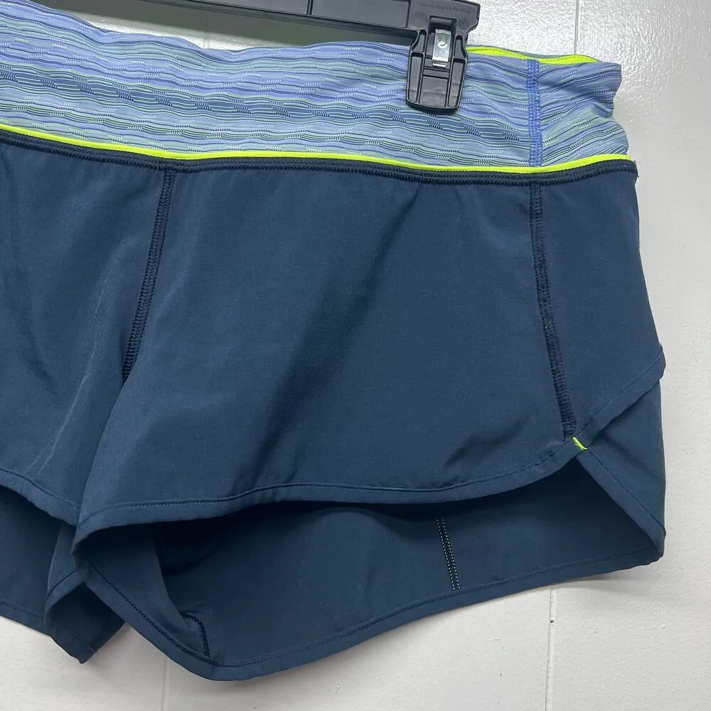 Lululemon Women's Running Shorts Size 10 Blue High Rise Lightweight - Image 3