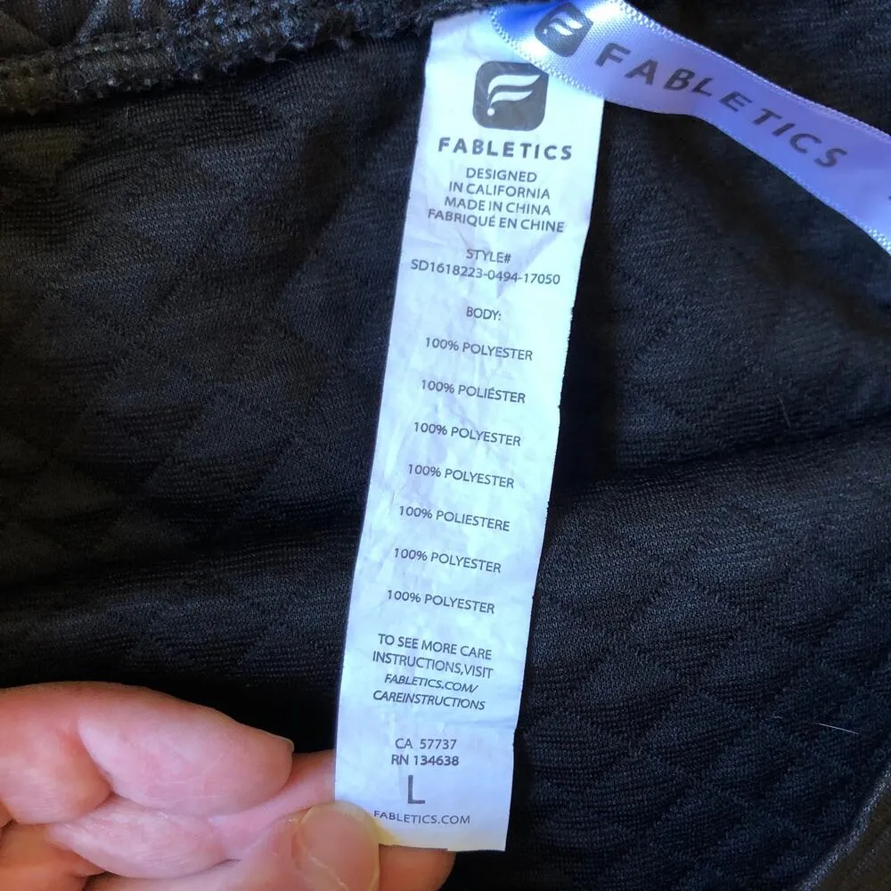 Fabletics EUC Women's Fabletics Manila Coated Black Quilted Mini Skirt Size L - Image 5