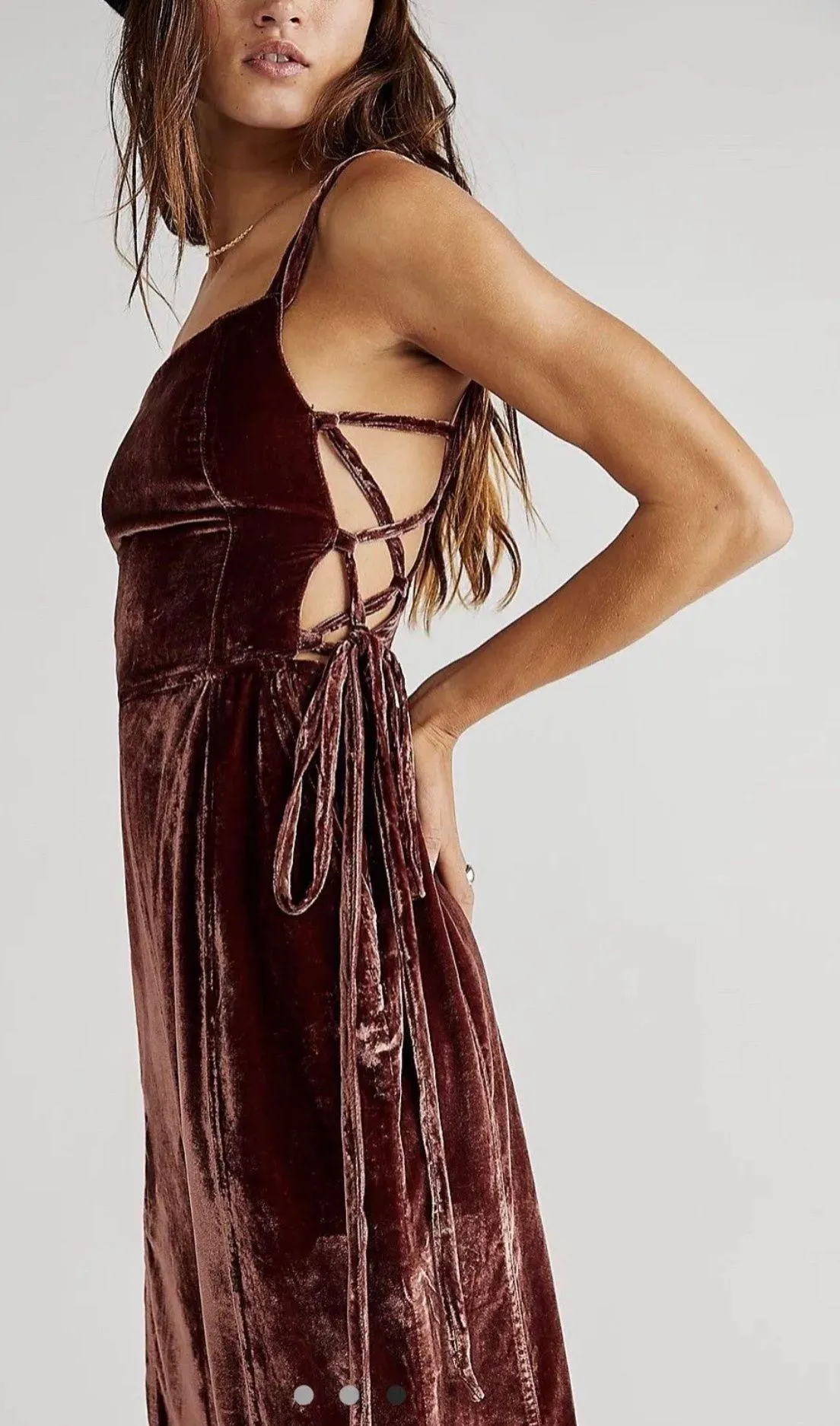 90's Forever Tie Side Velvet Overalls - Image 4