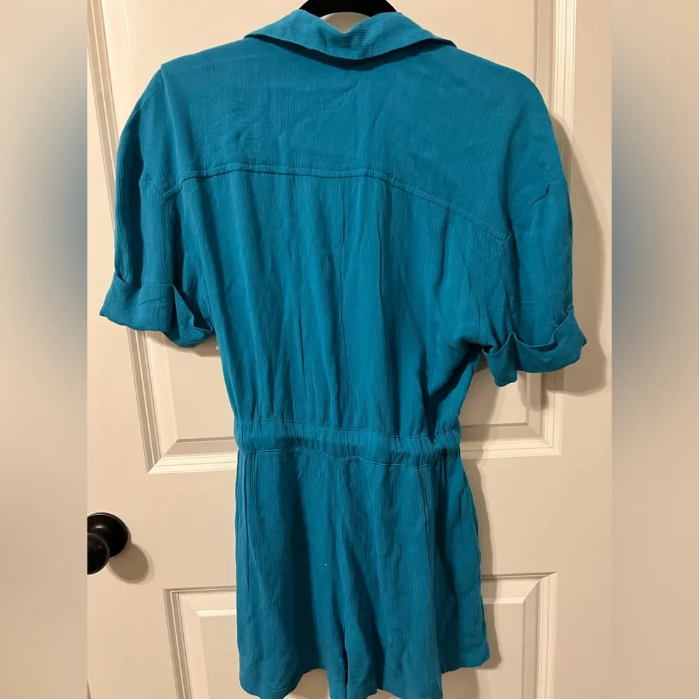 Elan Cuff Sleeve Cover Up Blue Romper, XS, NWOT - Image 3