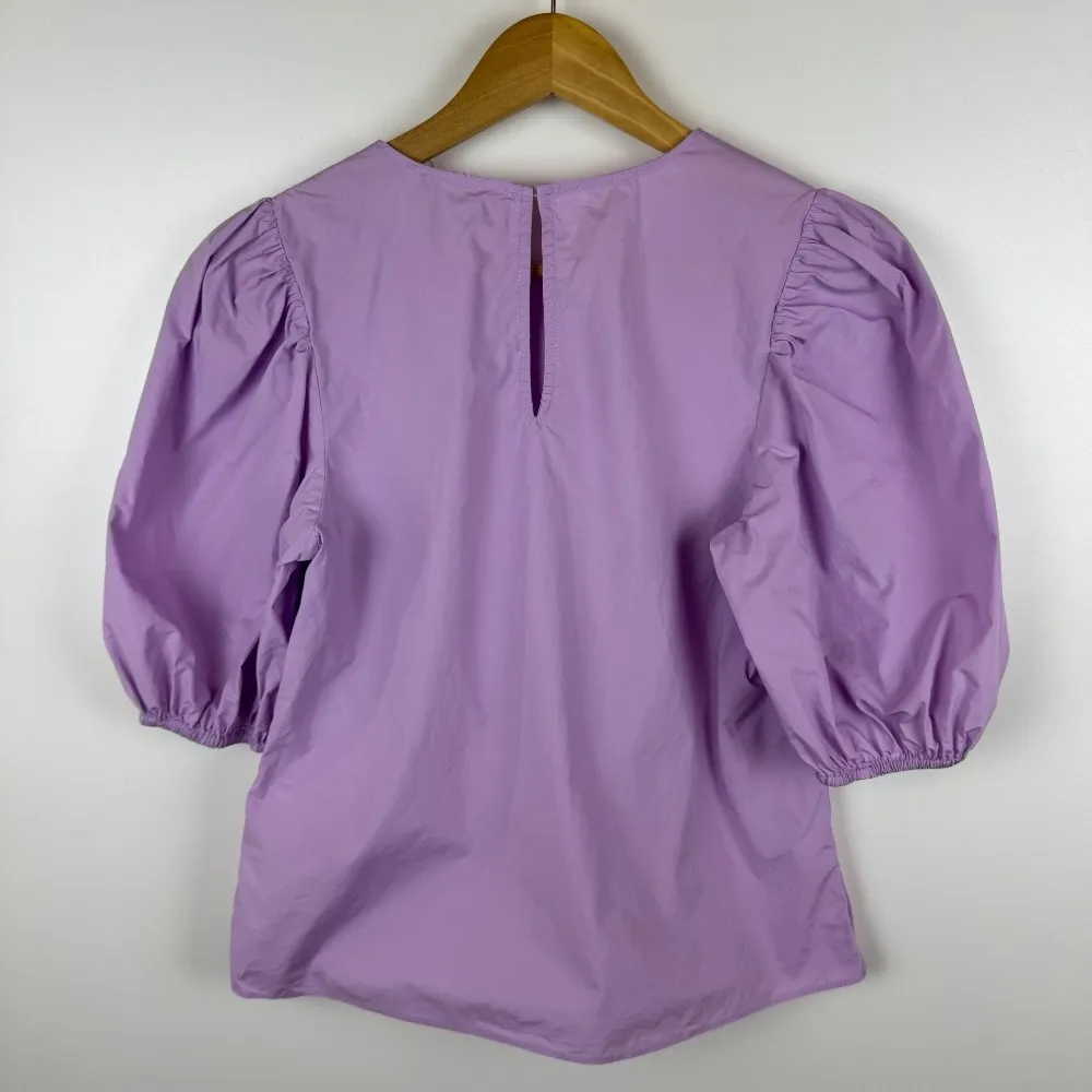 English Factory Puff Sleeve Top Sz XS Statement Lavender‎ Blouse Pastel Preppy - Image 5