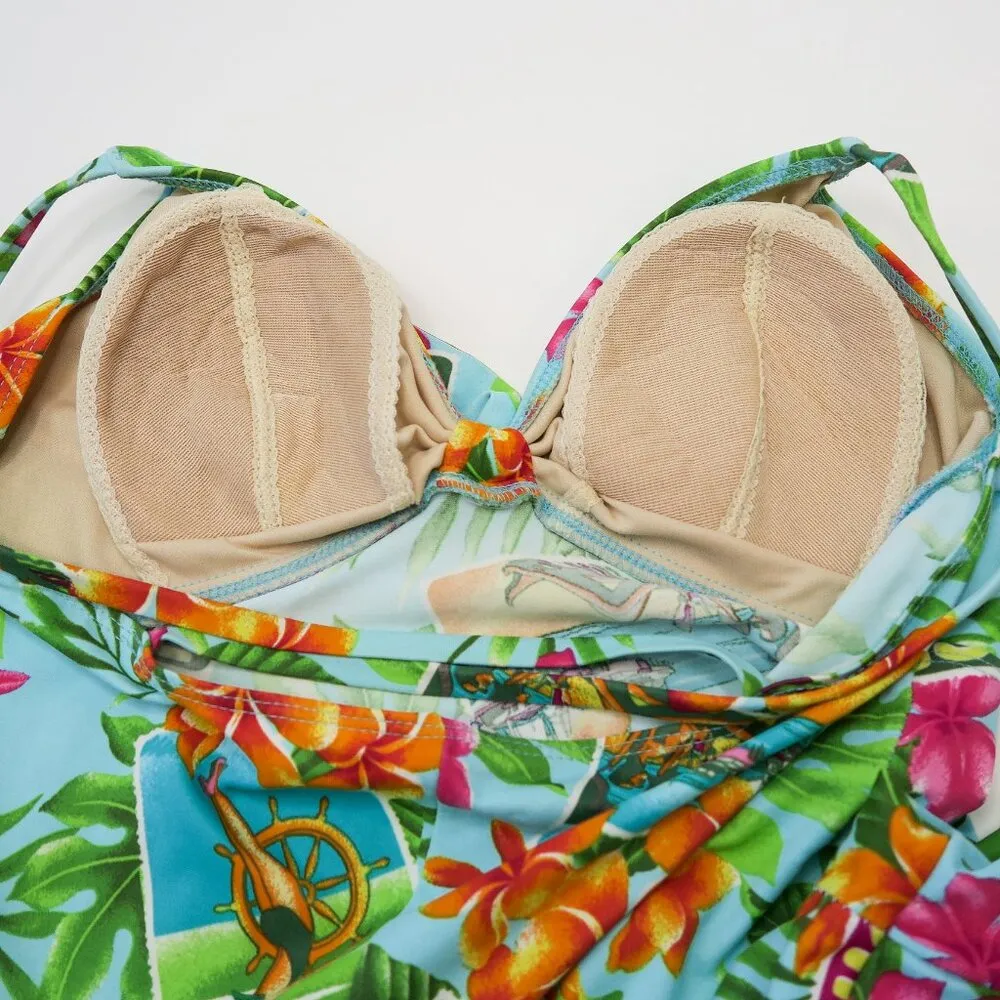 Vintage 90s Kathy Ireland Tropical Swim Dress - Image 11