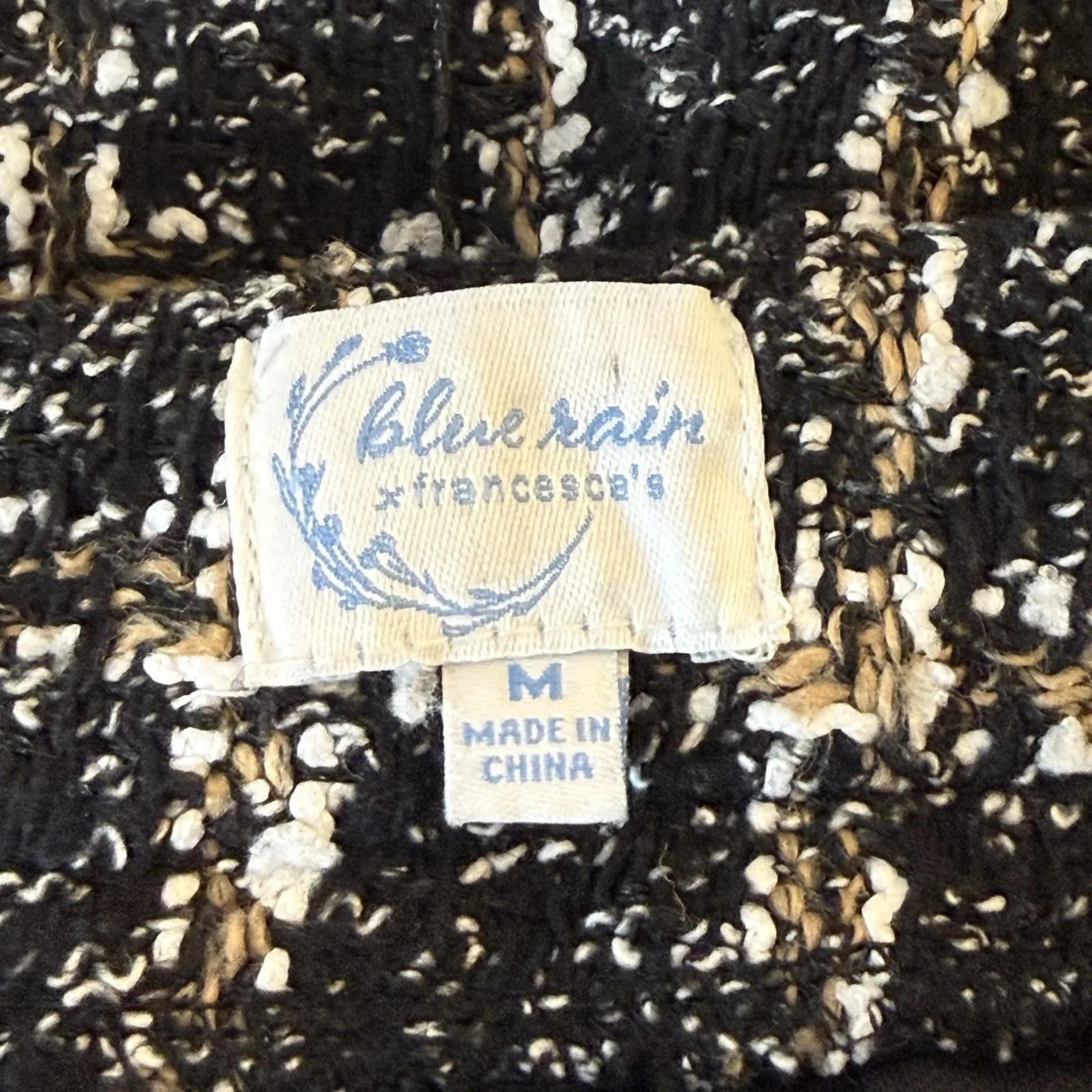 Francescas Black Plaid Tweed Mini Skirt Medium Academia Twee Clueless 90s Preppy - Image 4