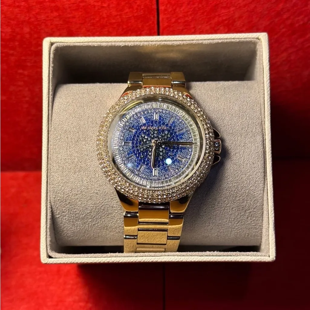Michael Kors Gold Watch with Blue Dial - Image 2
