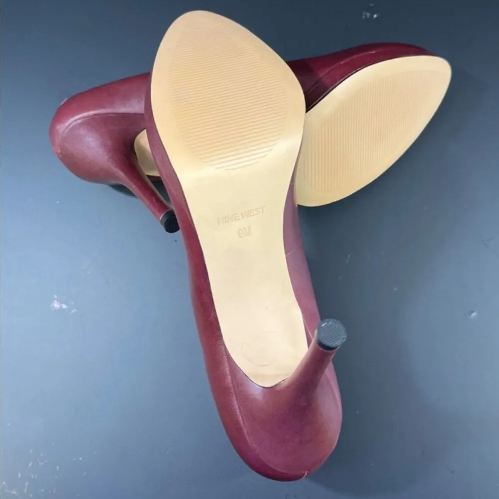 Nine West Kristal Women's Burgundy Shoes/Heels Size 9M SKU 5359 - Image 5