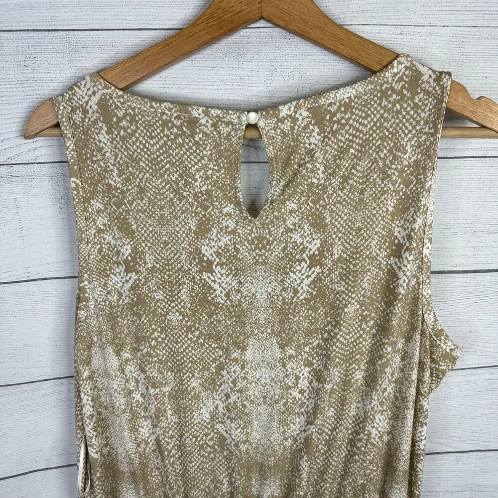 Juicy Couture Womens size Medium Animal Snake Print Jumpsuit Wide Leg Beige - Image 9