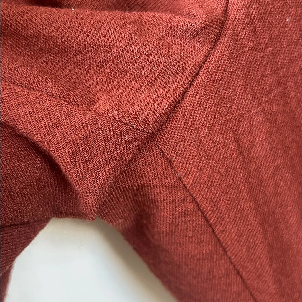 BA&SH Batik Wide Leg Trouser Pants in Terracotta Wool Blend Large Gently Used - Image 7