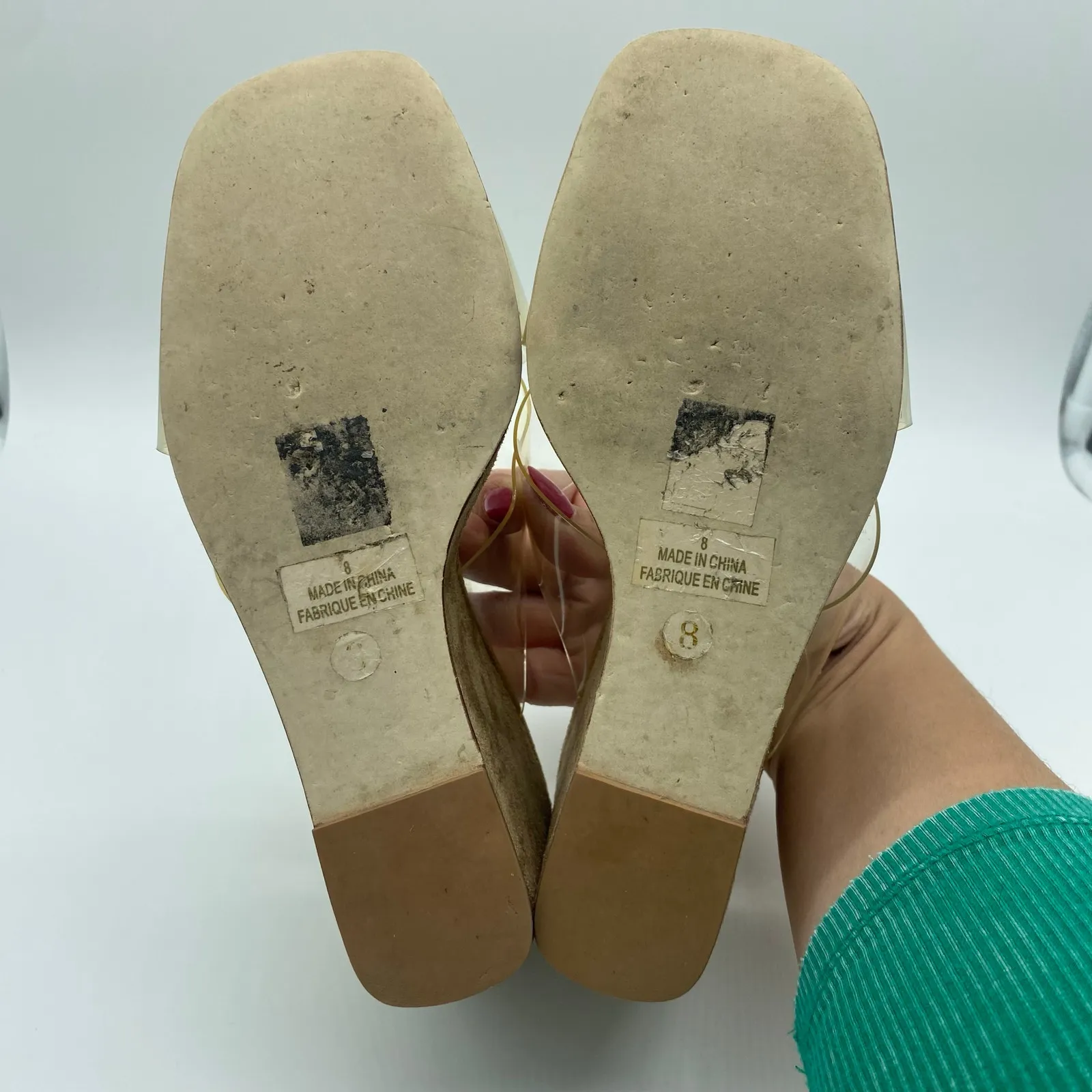 Jeffrey Campbell Mystical Brown Wedge Sandals Clear Strappy Women's size 8 - Image 7