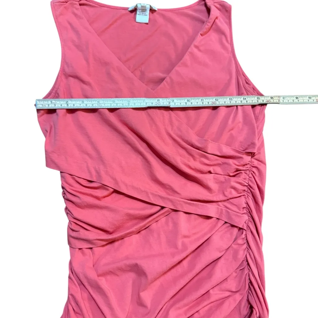 Sundance Catalog Vanessa Sleeveless
Top Sz M in Carnation Faux Wrap Front Ruched Pink Size M - Image 6