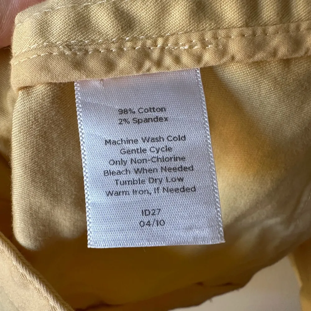 Talbots Women's Jacket Button Up Ruffled Front 3/4 Sleeve Yellow Size 6 - Image 3