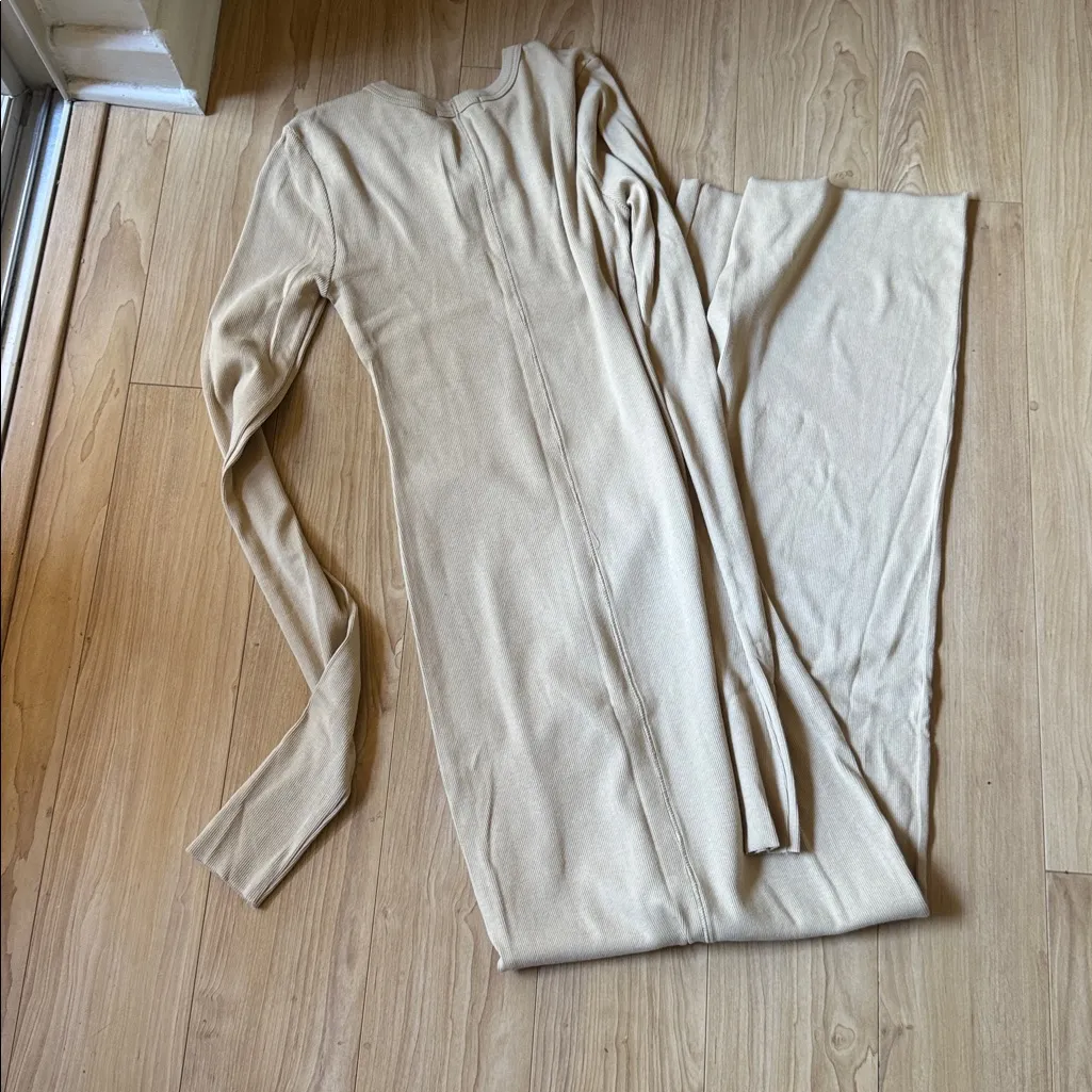 Eterne Tan Ribbed Maxi Dress - Image 4