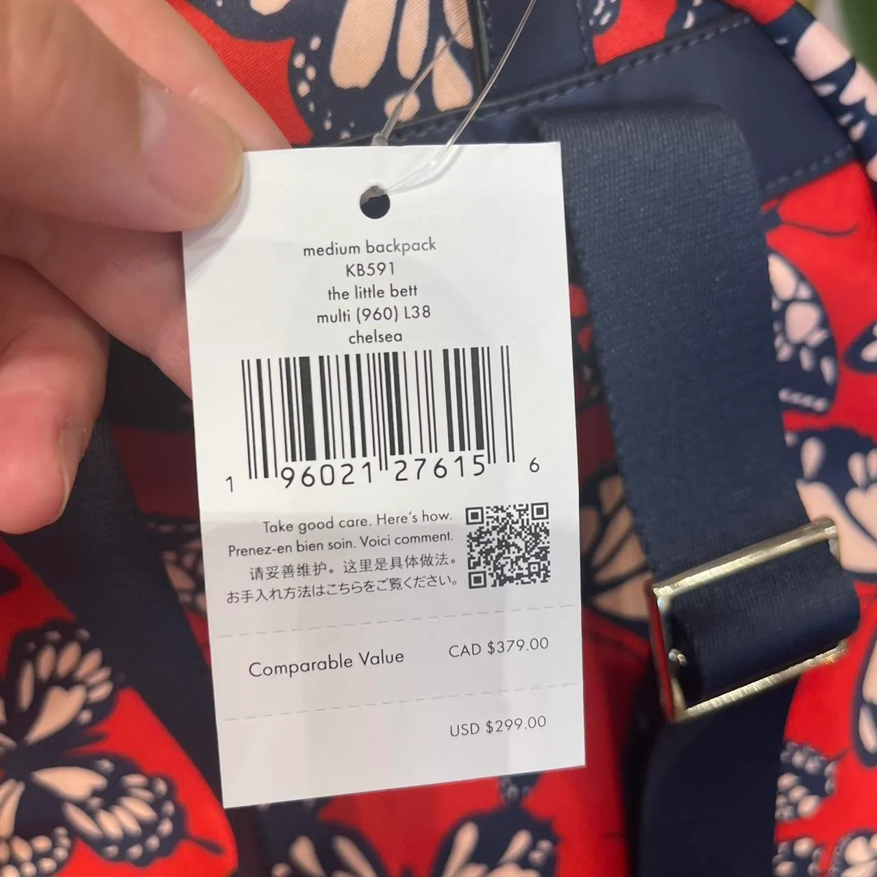 Kate Spade Red Medium Chelsea Butterfly Backpack - Image 3