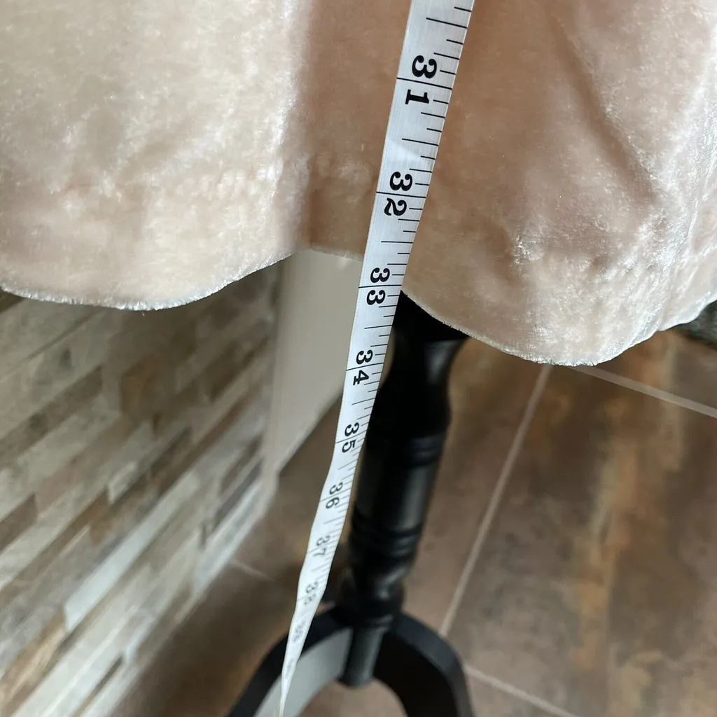 Free People Gum Drop Mini Velvet Dress Velure Pink coquette babydoll Sz M - Image 6