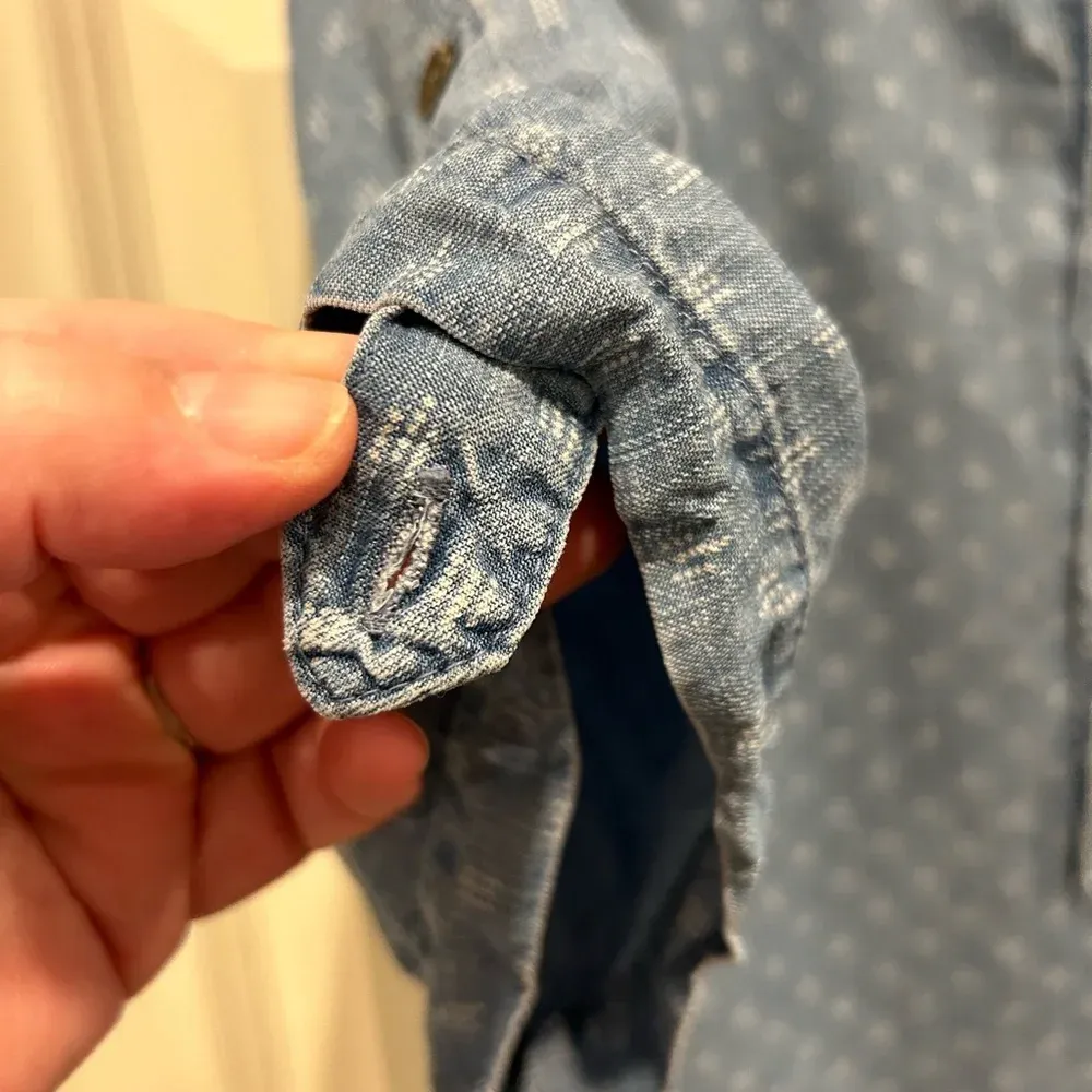 Philosophy Lace Up Dot Chambray‎ Denim Tunic Shirt Dress Size Large EUC - Image 4