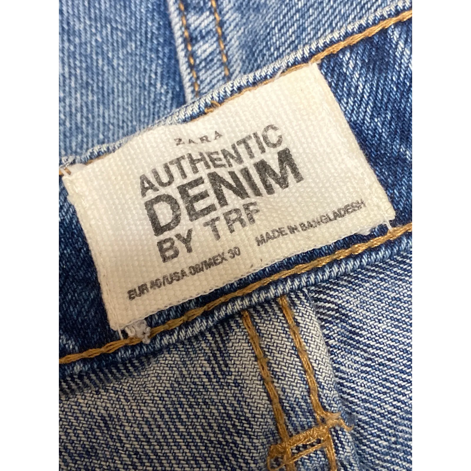 Zara Trafaluc Women's Blue Medium Wash High Rise Straight Denim Jeans Size 8 - Image 4