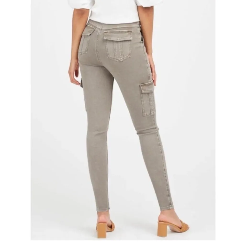 Spanx Stretch Twill Ankle Cargo Pants Desert Dune Womens Small - Image 2