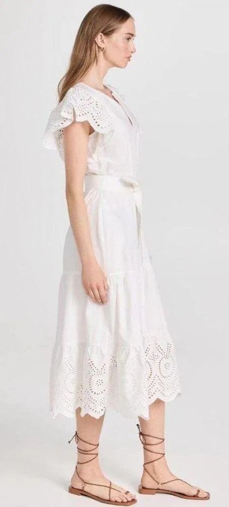 Rails Gia Belted Eyelet Midi Dress, Small, White, $258 - Image 4