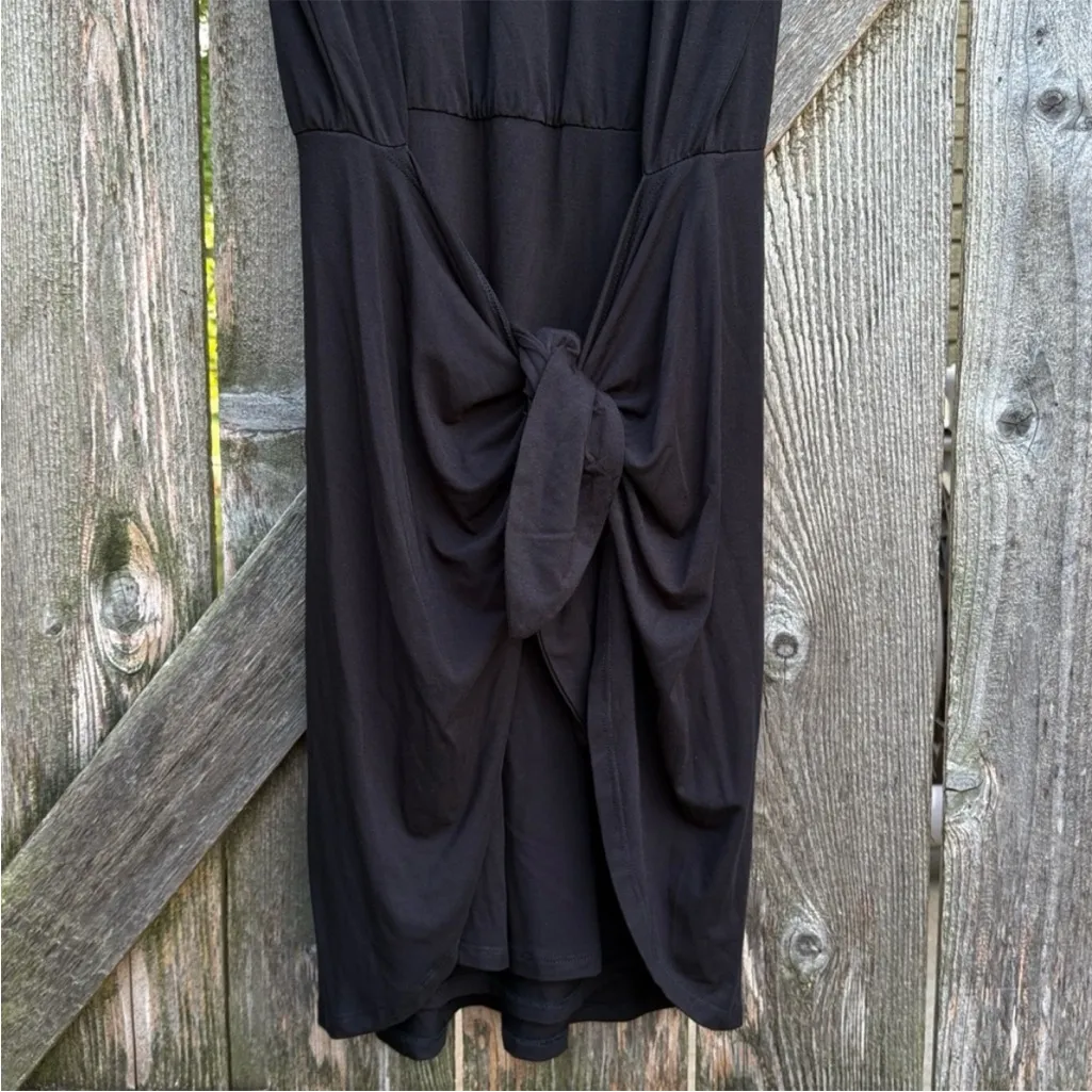 EUC Veronica Beard Bernice Stretch Jersey
Front Tie Dress Black Size Medium - Image 6