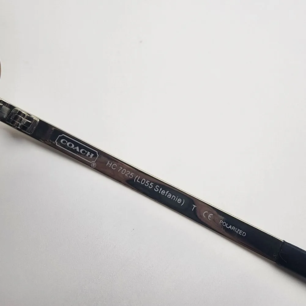 Coach Stefanie Gold & Brown Aviator Polarized Sunglasses - Image 13