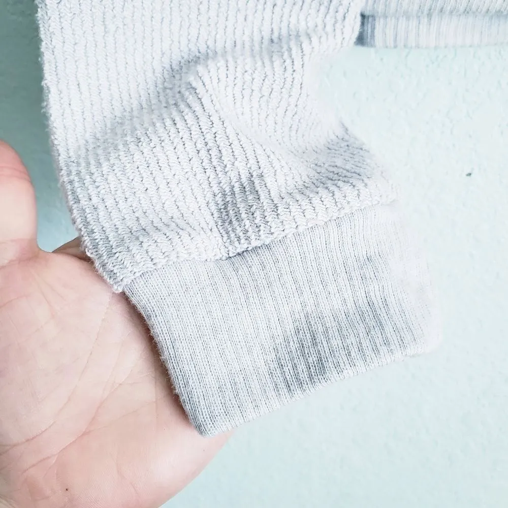 Vintage Havana Blue Ribbed Cropped Hoodie with Open Back - Image 2