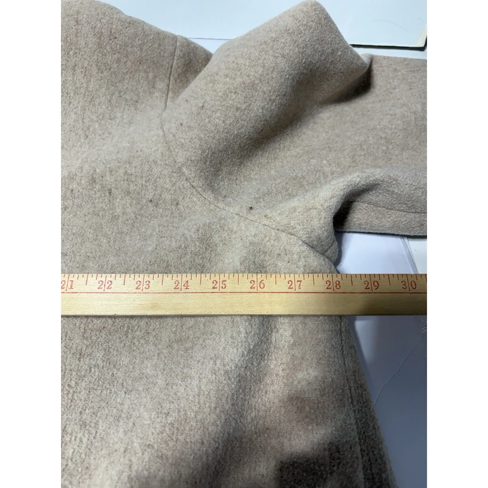 East‎ 5th Women's Wool Blend Coat Size 3Xl Beige Button Front Mid Length Pockets - Image 12