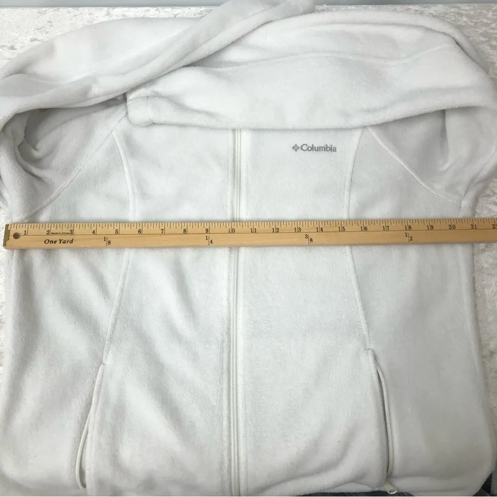 Columbia Full Zip Fleece white Jacket Women's Size L - Image 8