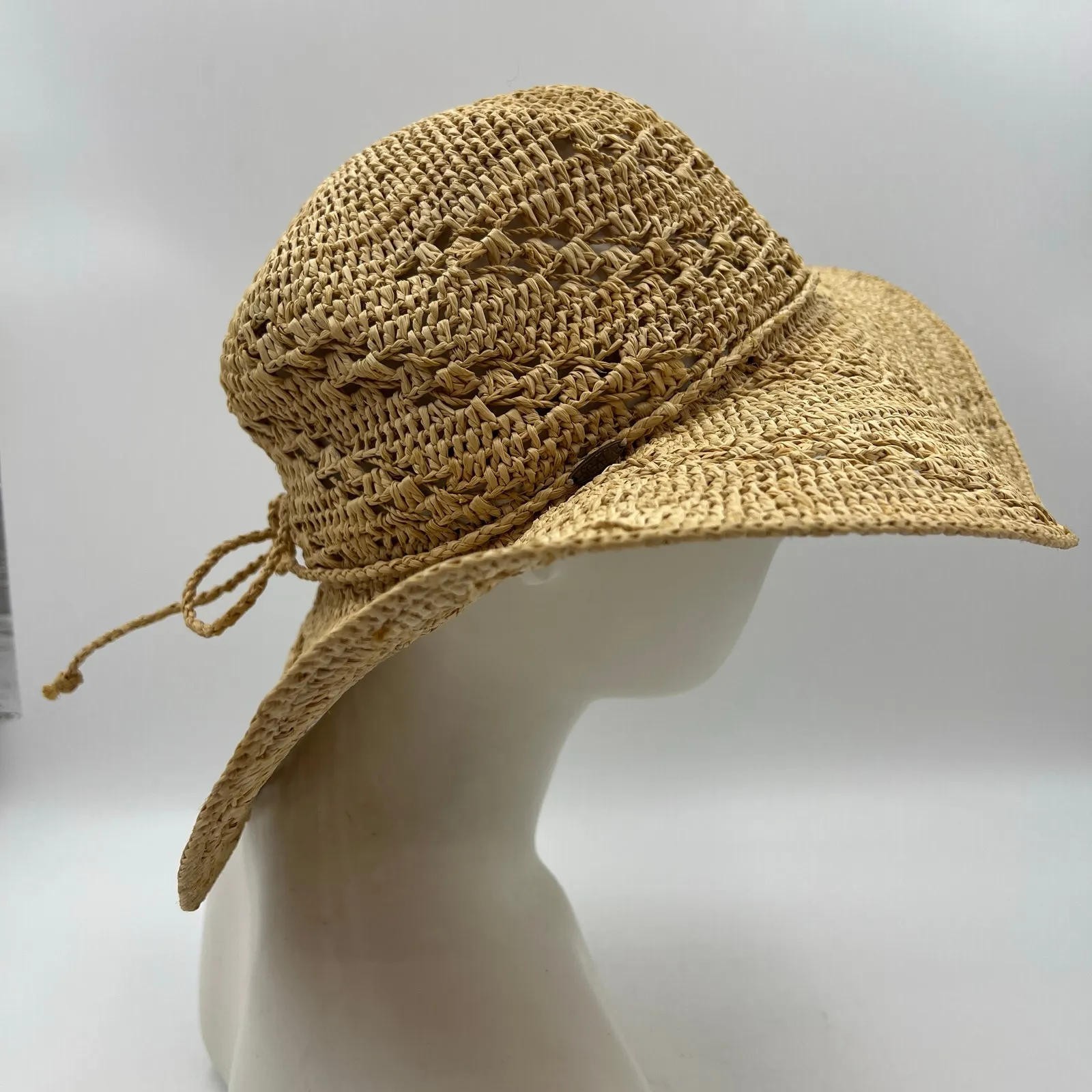 Scala Straw Hat Natural Crochet - Image 5