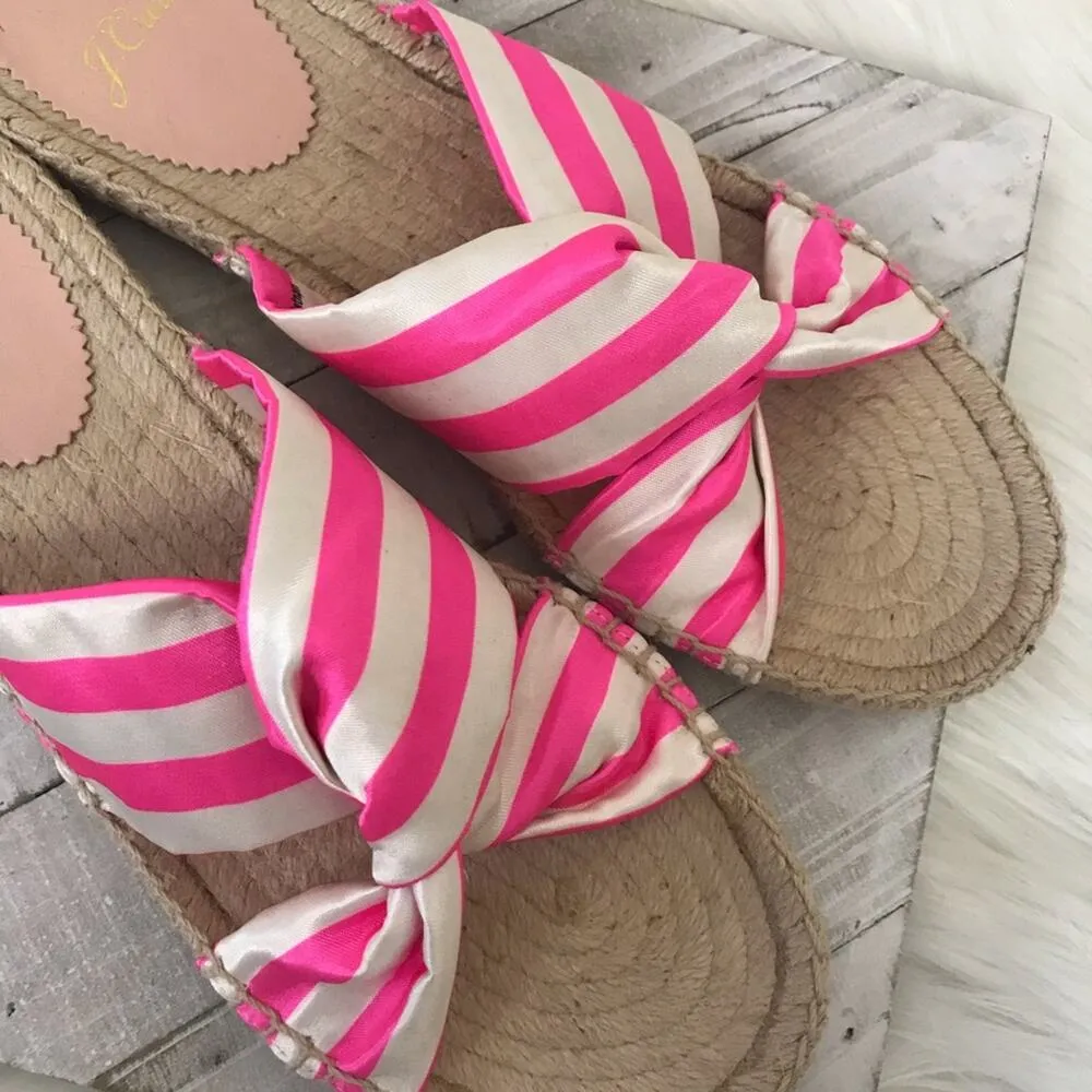 J.Crew Striped Twisted Knot Espadrille Sandals Size 8.5 - Image 6