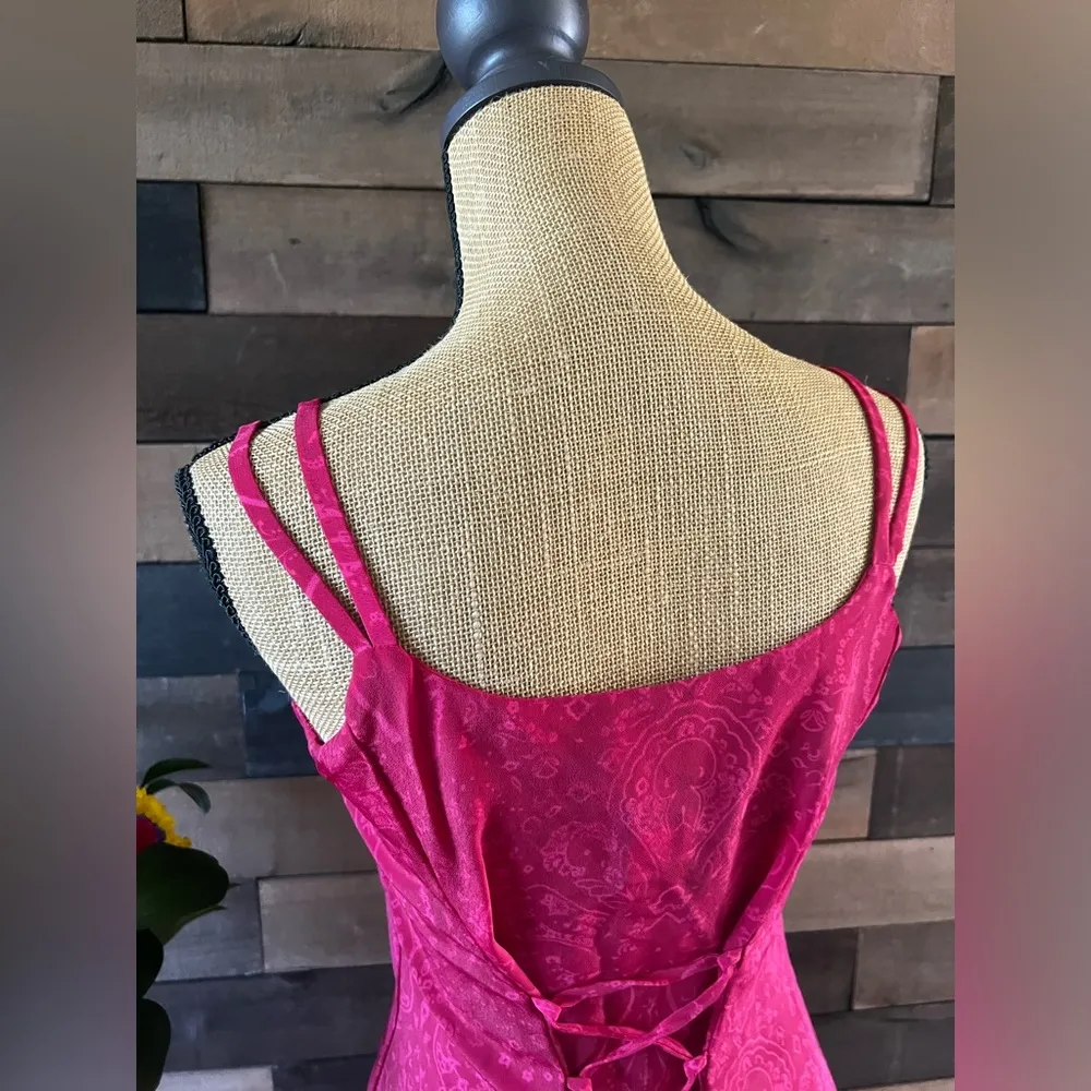 90s DBY Vintage Red & Pink Western Pattern Tie - Image 4