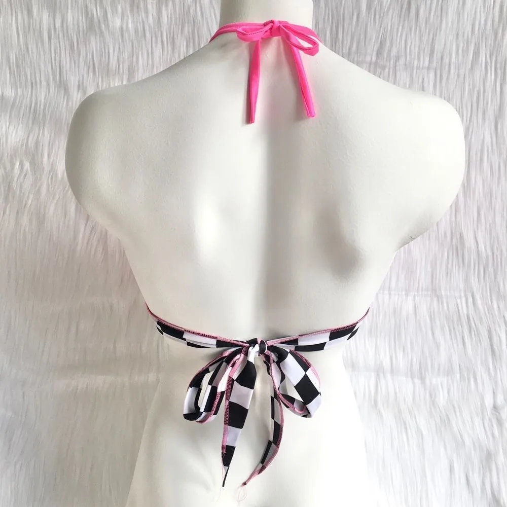 🔃Pink Checkered Bikini Top - Image 4