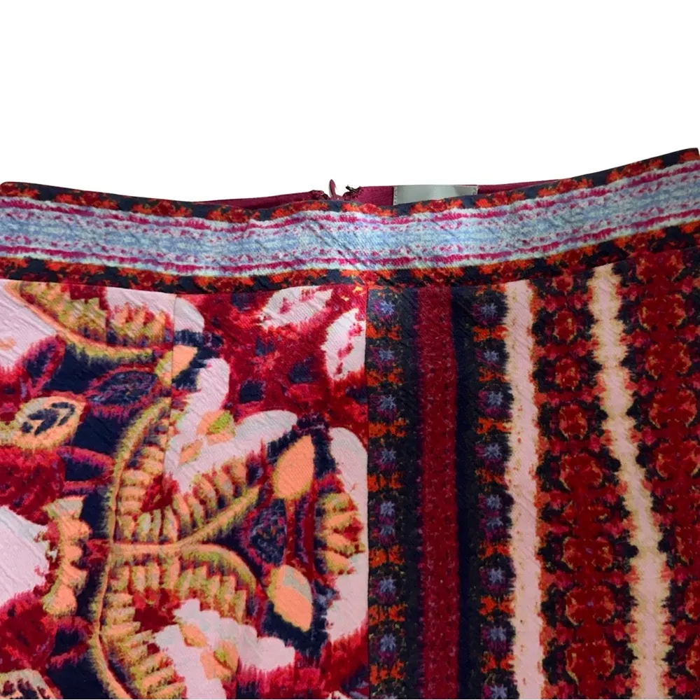 Anthropologie Maeve "Marala" Soft Knit Pencil Midi Skirt Berry Floral Print - Image 6