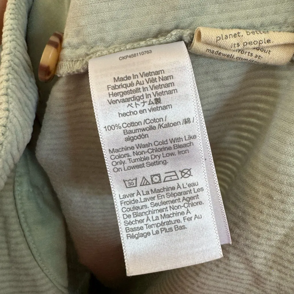 Madewell corduroy Yorkway shirt jacket in sage mist size xl - Image 5