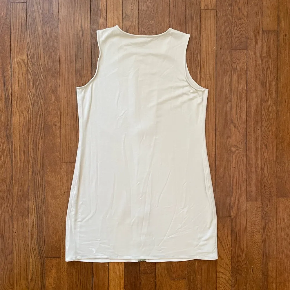 Anthropologie Liberty Garden Faux Suede w/Center Snake Stripe Shift Dress Sz L Green Size L - Image 10