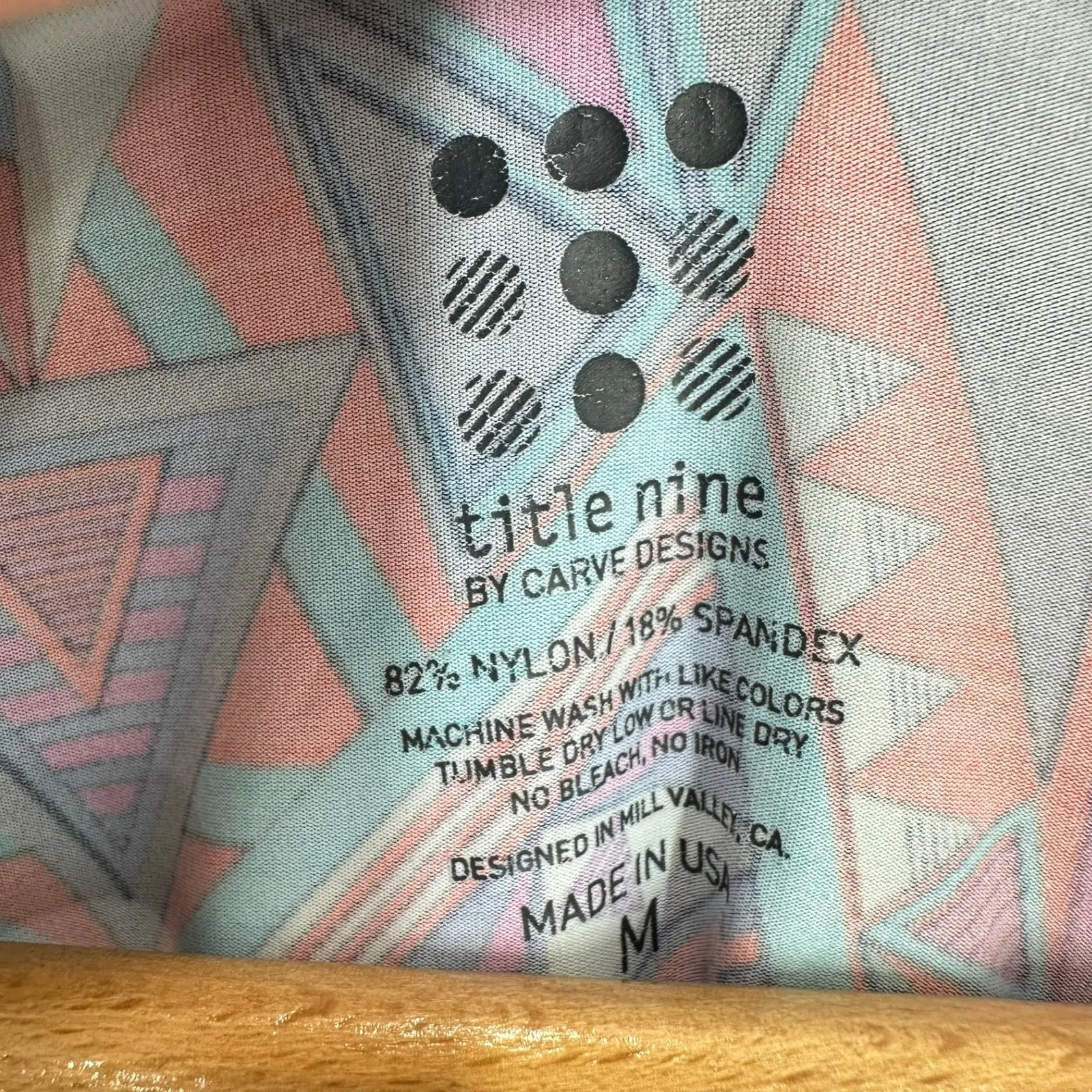 Title Nine Geometric Print Full Zip Long Sleeve Athletic Jacket Activewear - Image 3