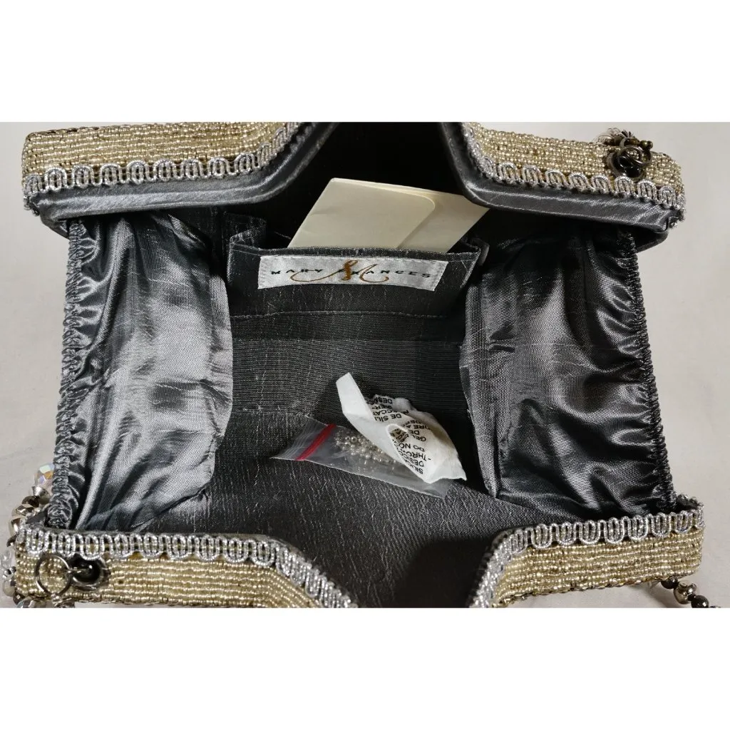 RARE Mary Frances Super Star Silver Gold Beaded Holiday Purse Handbag NEW!! - Image 9