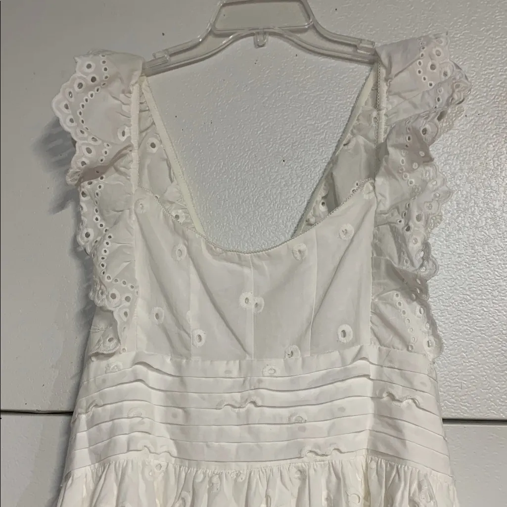 ALTARD STATE WOMENS CLEMENTINE SHIMMER WHITE MINI DRESS EYELET XXL NEW WITH TAGS - Image 3