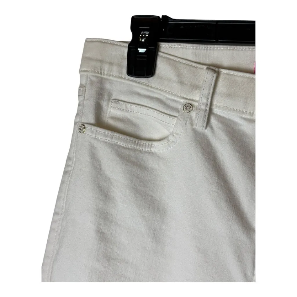 Lilly Pulitzer Jeans Women 8 White Cotton High Rise Ankle Pants‎ Preppy Coastal - Image 5