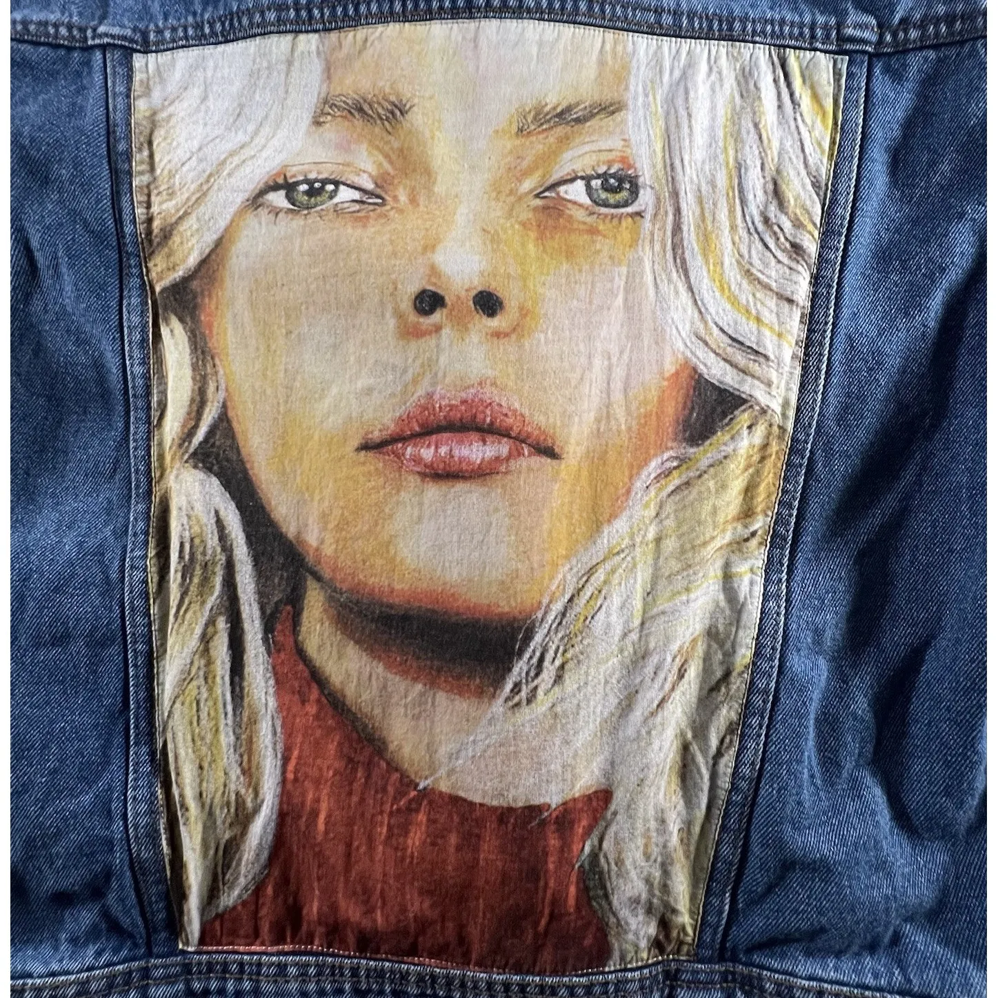 ZARA Denim Jacket Small Women in Art Hoodie Graphic Capsule 2019 Limited Edition - Image 3