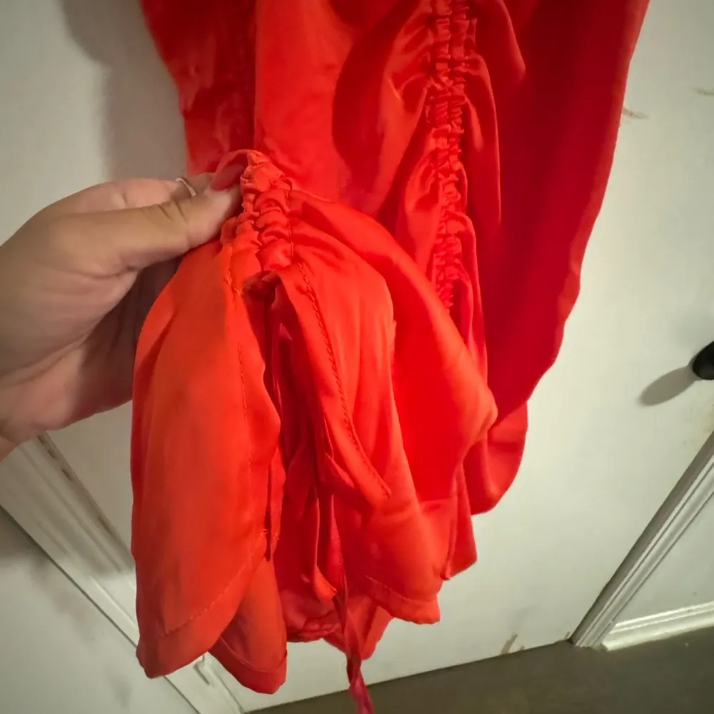 Weekday Ruched satin mini dress - Image 6