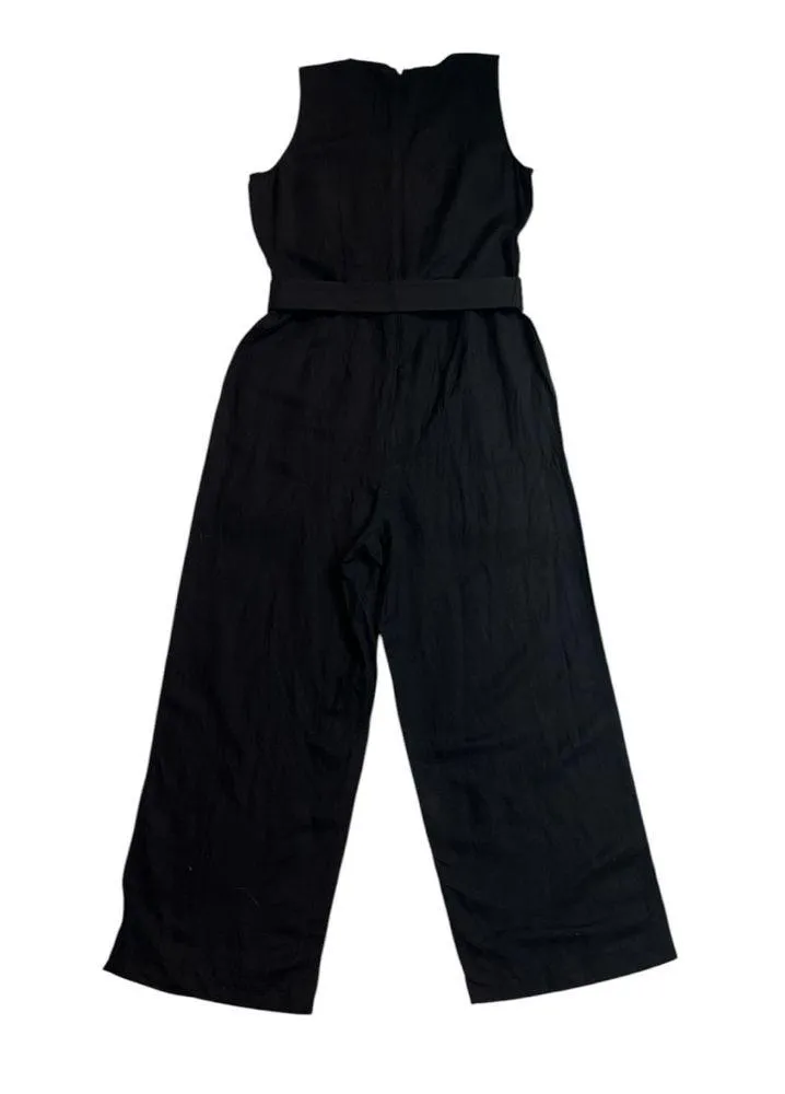 LOFT Linen Blend Belted Sleeveless Jumpsuit NWOT - Image 3