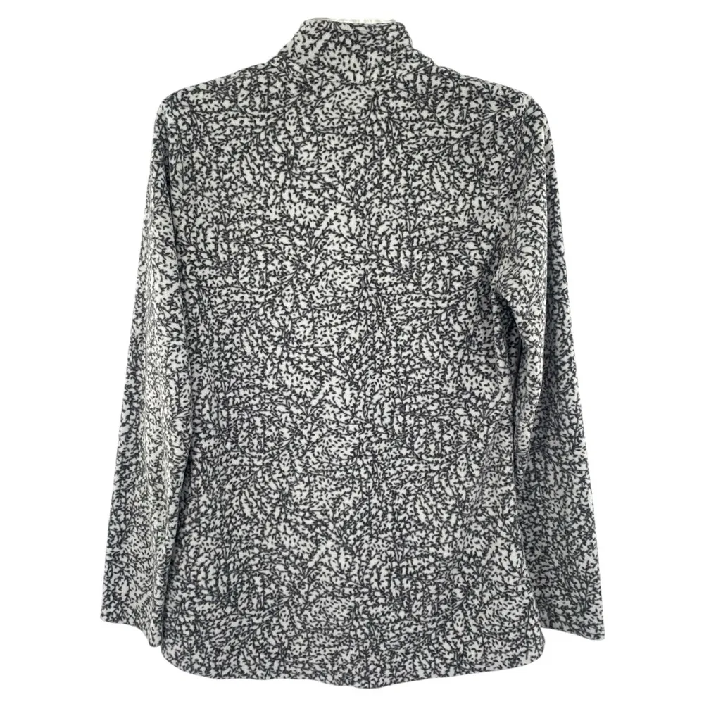 Eddie Bauer Women’s Black White Fleece Pullover Quarter Zip Top - Image 8