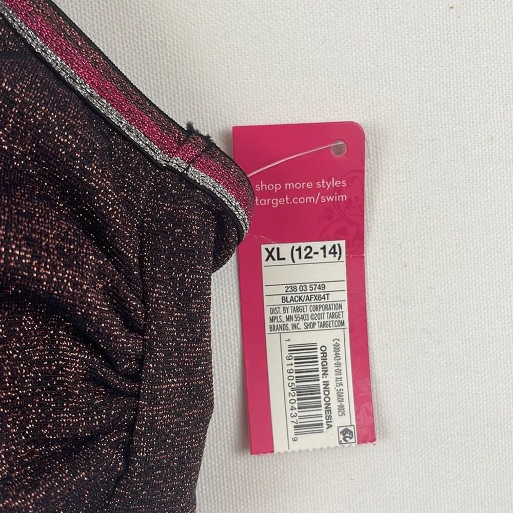 NEW  XHILARATION retro sparkle metallic bikini top. Size junior’s XL (12-14) - Image 5