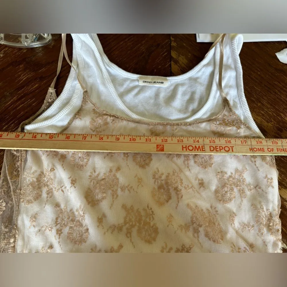 DKNY  Lace 2 layer tank y2k - Image 3