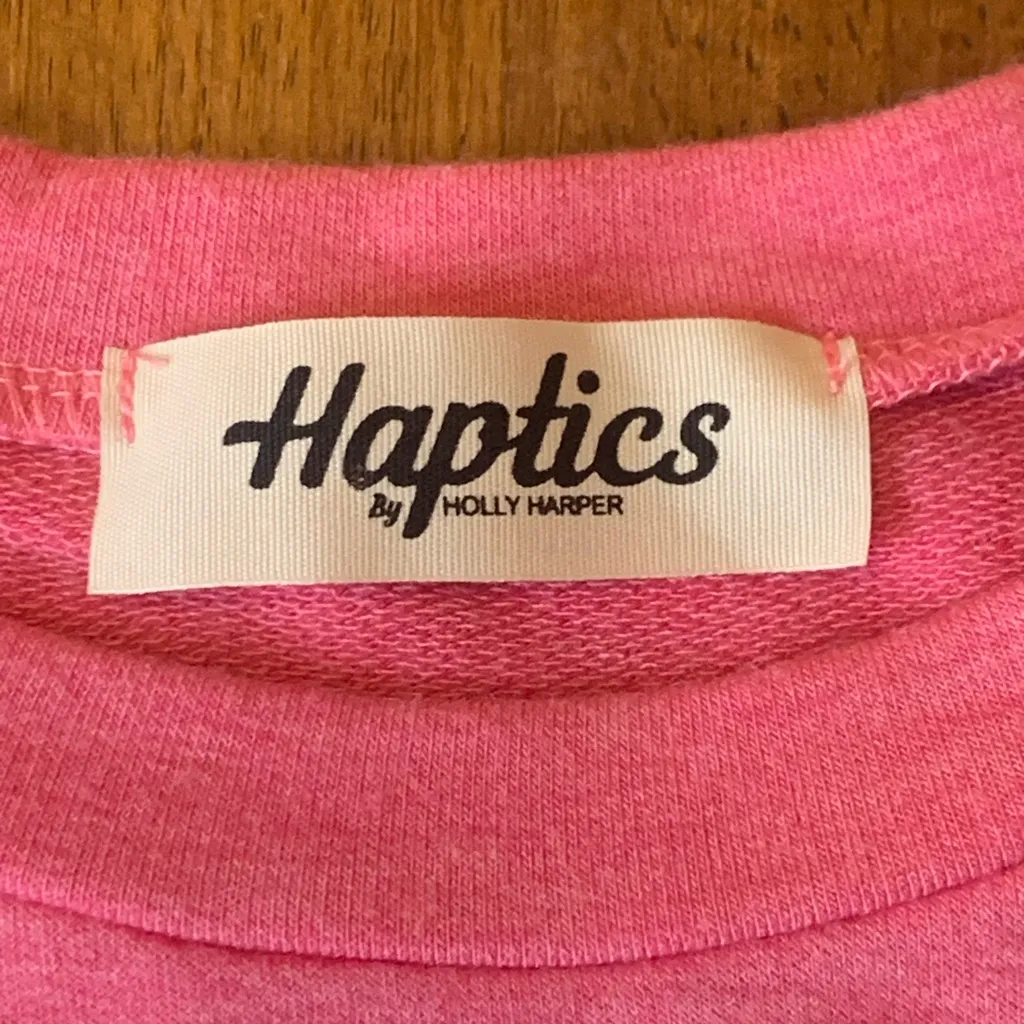 Haptics Top Vibrant Pink Tee with Colorful Egg Design M/L Sequins Easter Eggs Size M - Image 2